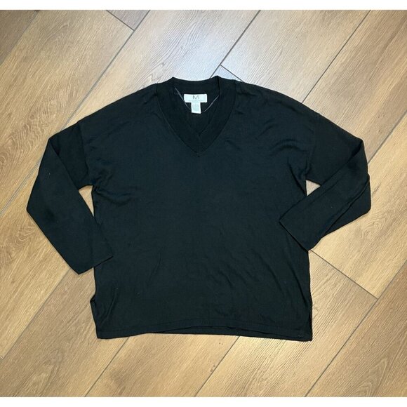 Magaschoni Black V-Neck Sweater Size L - Picture 1 of 4